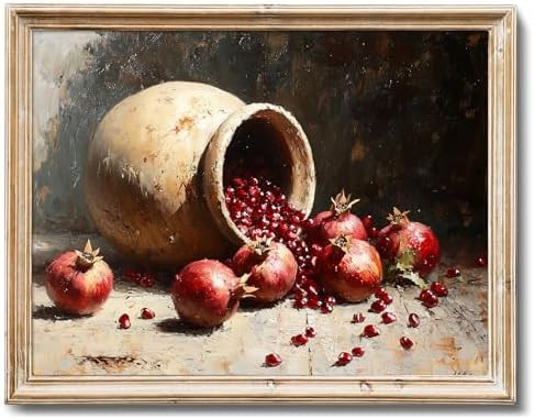 RETRART Vintage Pomegranates Wall Art Print, Kitchen Pomegranates Wall Decor Rustic Still Life Wa... | Amazon (US)