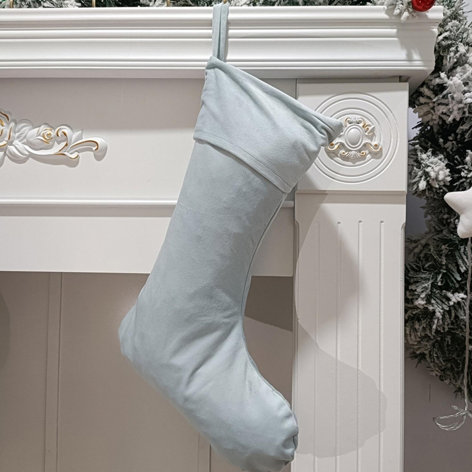 16 Inch Velvet Christmas Stockings Bulk Large Personalized Soft Velvet Fireplace Stocking Hanging... | Amazon (US)