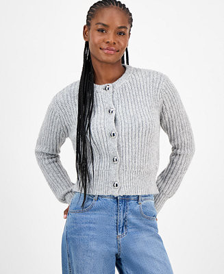 Women's Dome-Button Cropped Cardigan, Macy's Exclusive | Macy's