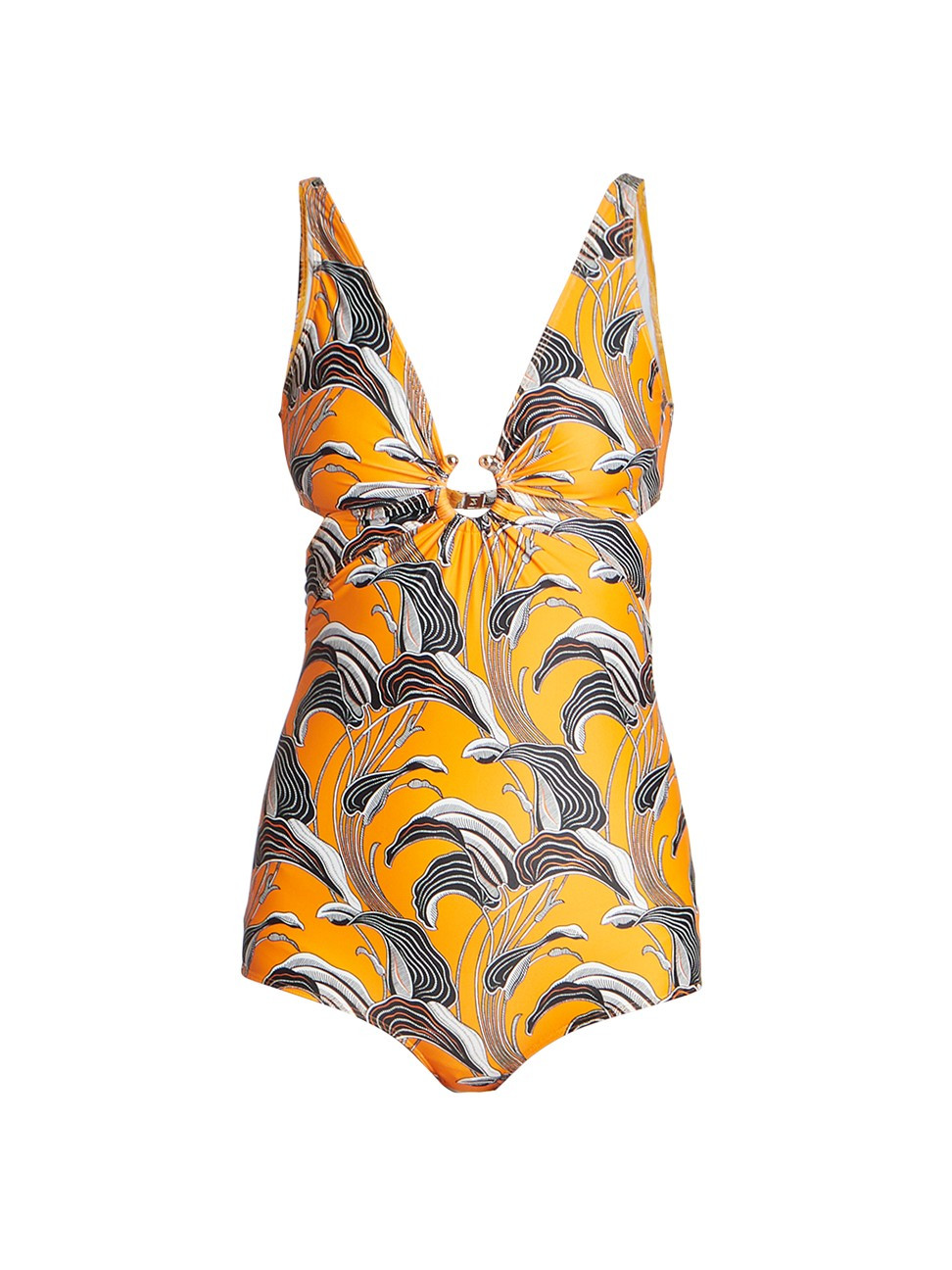 Women's Floral One-Piece Swimsuit - Pastel Orange Lily Flower - Size 6 | Saks Fifth Avenue