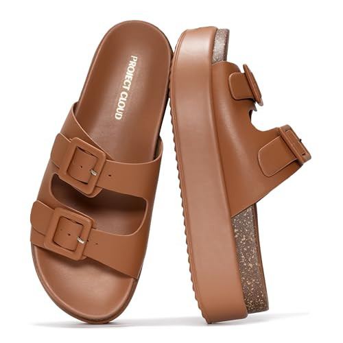 Project Cloud Platform Sandals Women - Plush & Soft Insole Wedge Slides for Women Footwear - Beach Essential Wedge Sandals for Women 2026 (Softy, COGLEA,8) | Amazon (US)
