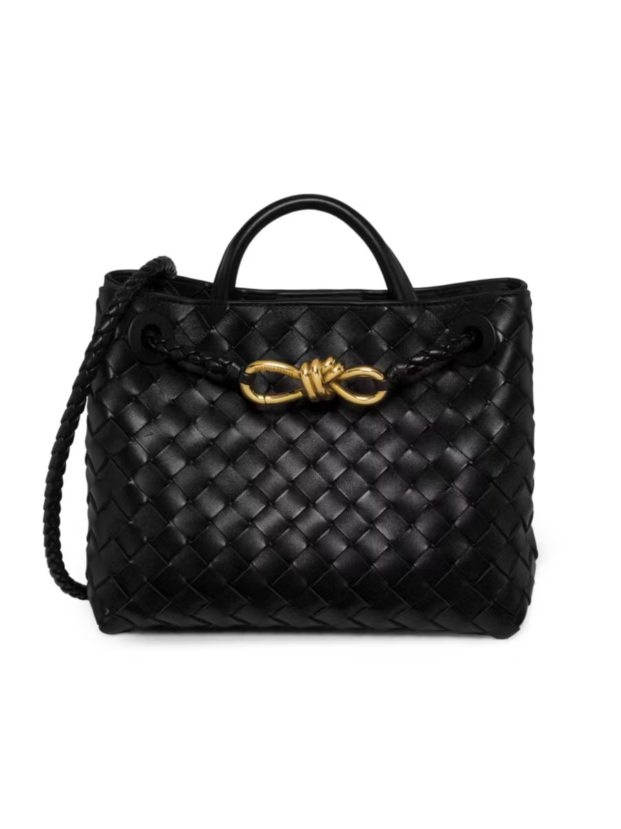 Small Andiamo Intrecciato Leather Top-Handle Bag | Saks Fifth Avenue