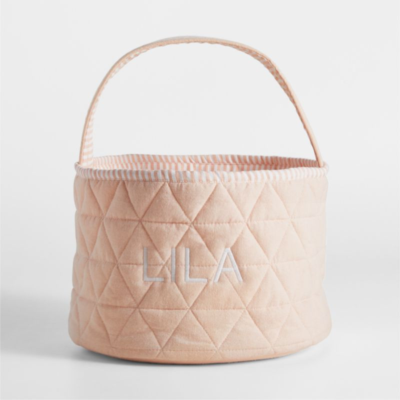 Elegant Pink Quilted Kids Easter Basket | Crate & Kids | Crate & Barrel