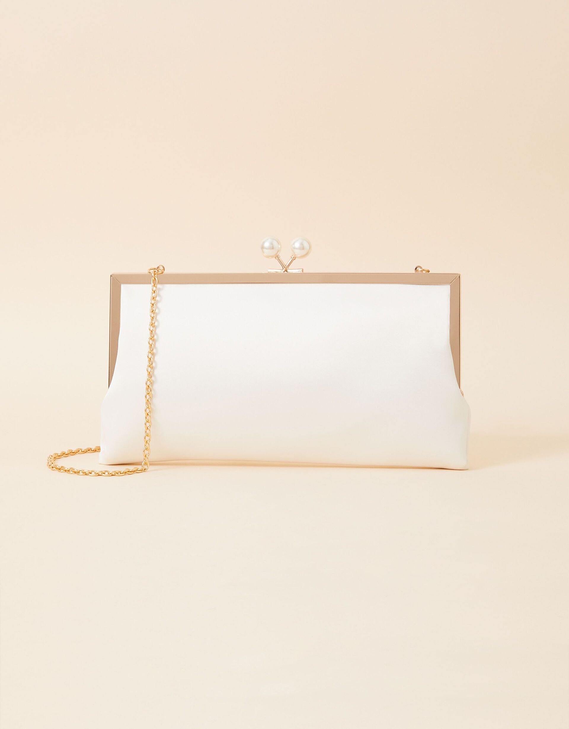 Bridal Pearl Clasp Satin Clutch Bag | Accessorize (Global)