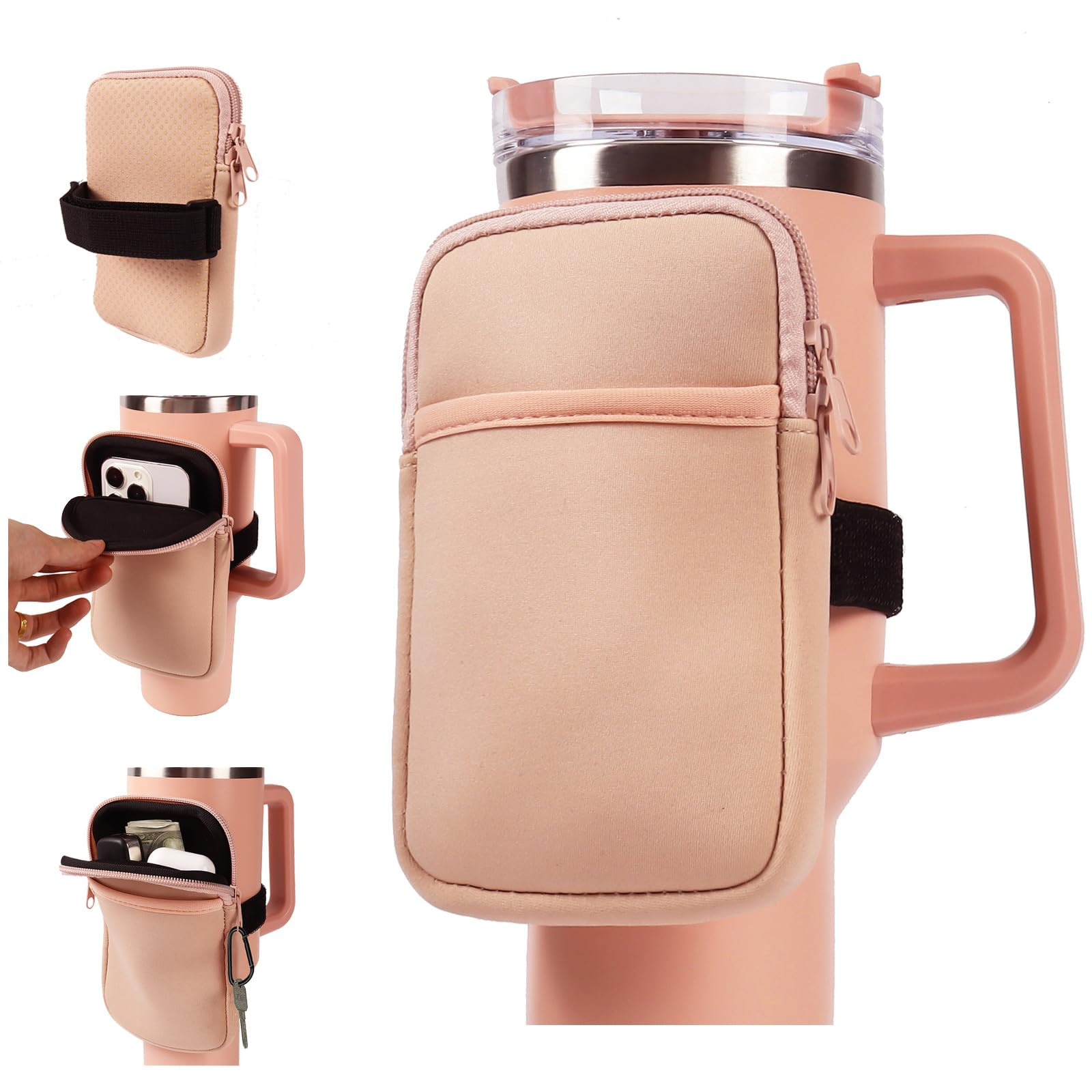 LMYUHONG Water Bottle Pouch for Stanley Cup Accessories 40oz 20oz 30oz,Tumbler Pouch with Versati... | Amazon (US)