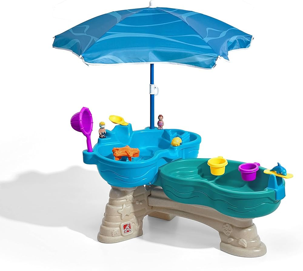 Step2 Spill & Splash Seaway Water Table | Kids Dual-Level Water Play Table with Umbrella & 11-Pc ... | Amazon (US)