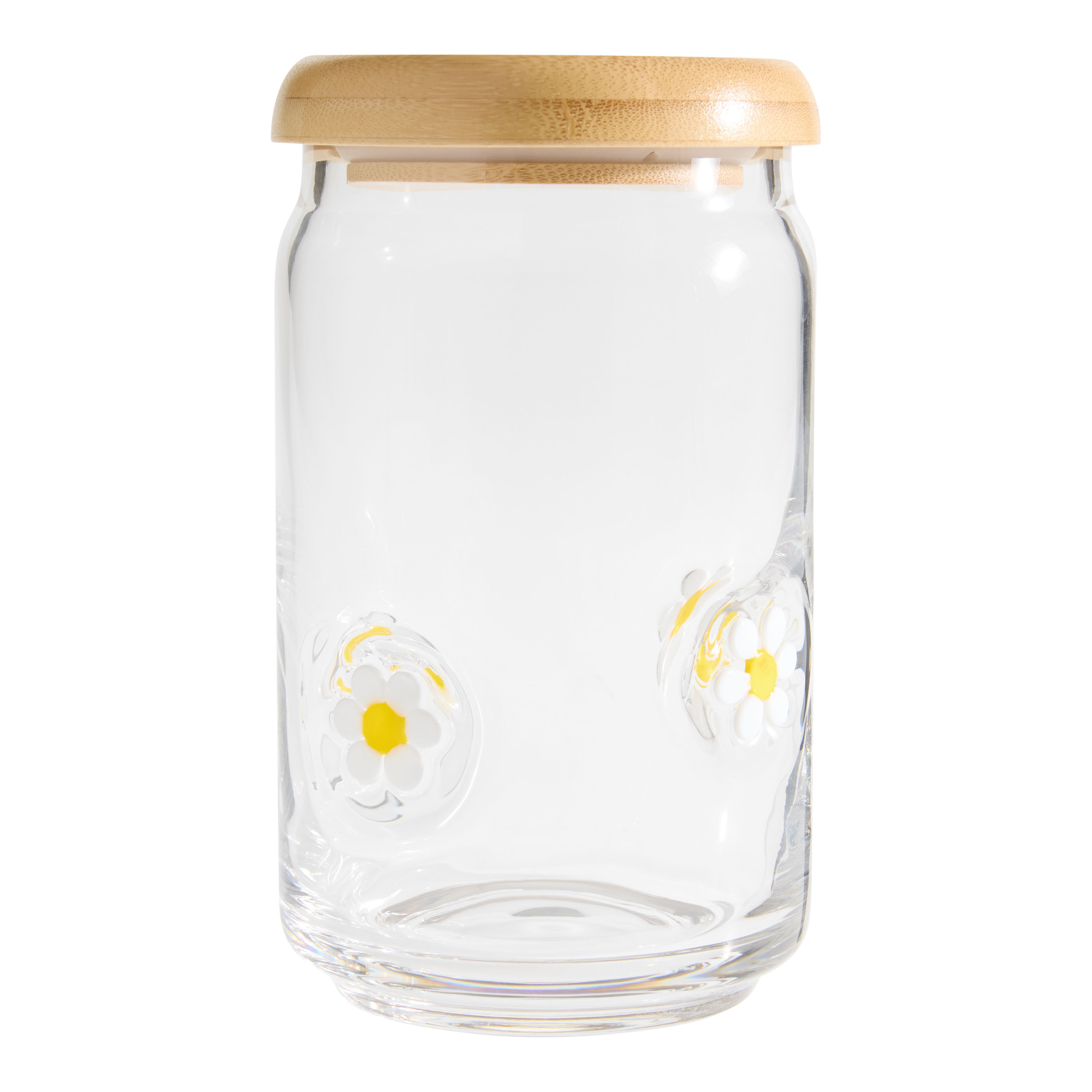 Charm Inlay Tall Glass and Bamboo Storage Canister | World Market