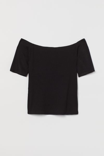 Ribbed Off-the-shoulder Top | H&M (US + CA)