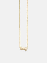 18K Gold Custom Nameplate Necklace - Mini Script | BaubleBar