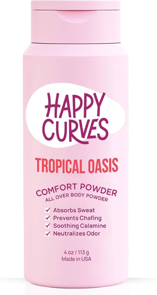 HAPPY CURVES Comfort Powder: Talc Free Anti Chafe Body & Foot Dusting Powder Deodorant to Control... | Amazon (US)