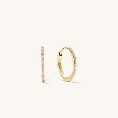 Pavé Diamond Small Hoops - C$450 | Mejuri (Global)