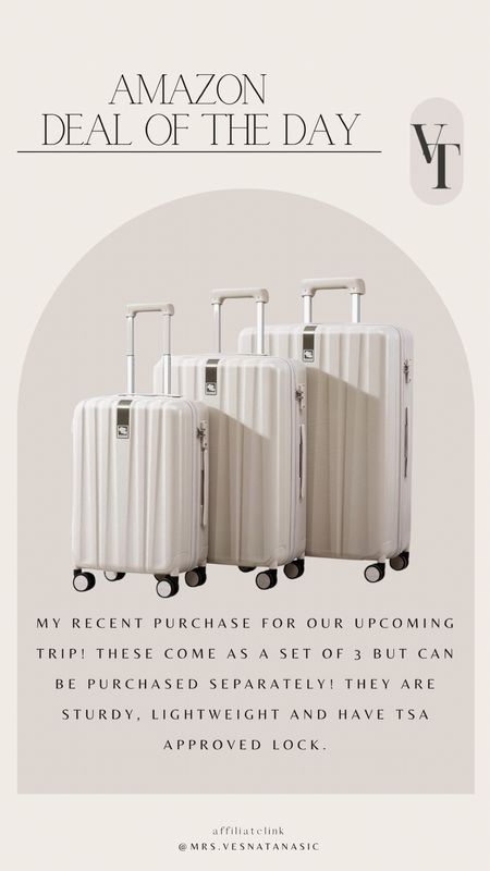 Found the best set of suitcases for our trip to Europe this summer and they are on sale today! 

Travel must have, travel, suitcase, Amazon, Amazon travel, 

#LTKTravel #LTKSaleAlert