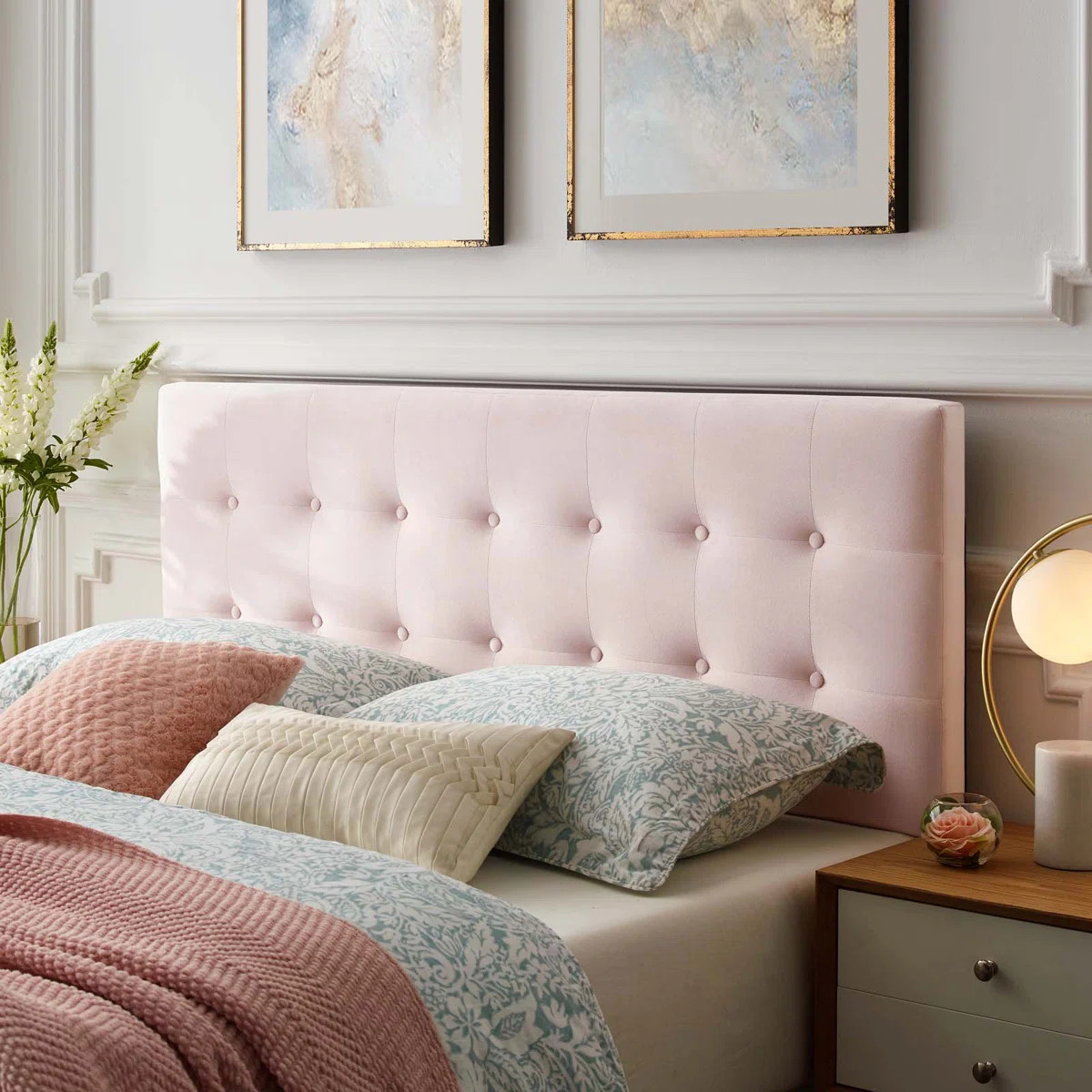 Tufted Performance Velvet Headboard | Wayfair North America