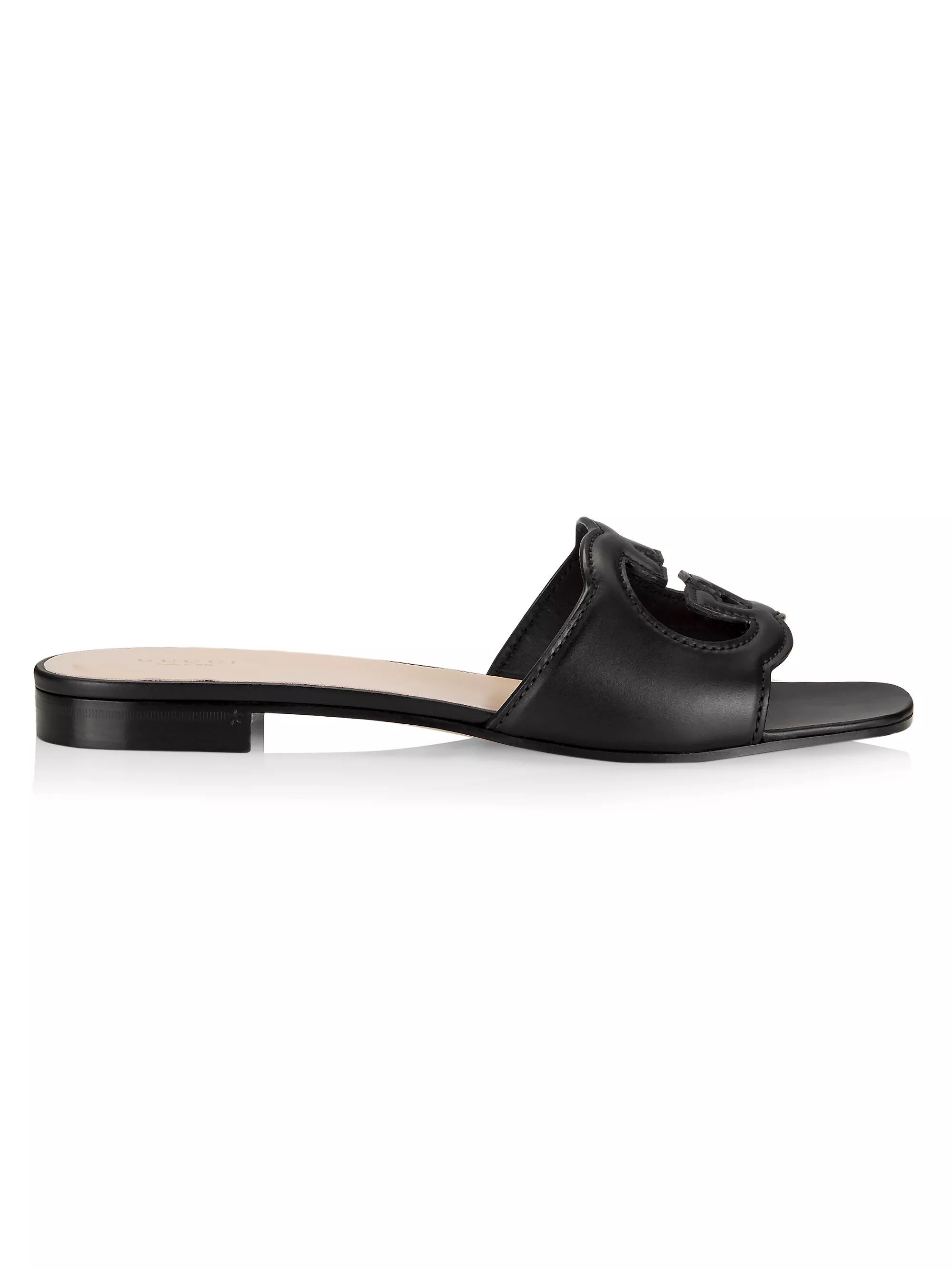 GG Cut-Out Leather Slides | Saks Fifth Avenue