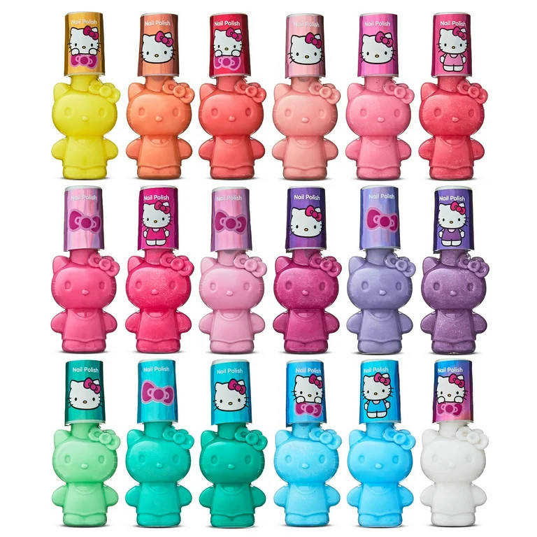 Hello Kitty 18-Pack Peelable, Water Based Nail Polish | Walmart (US)