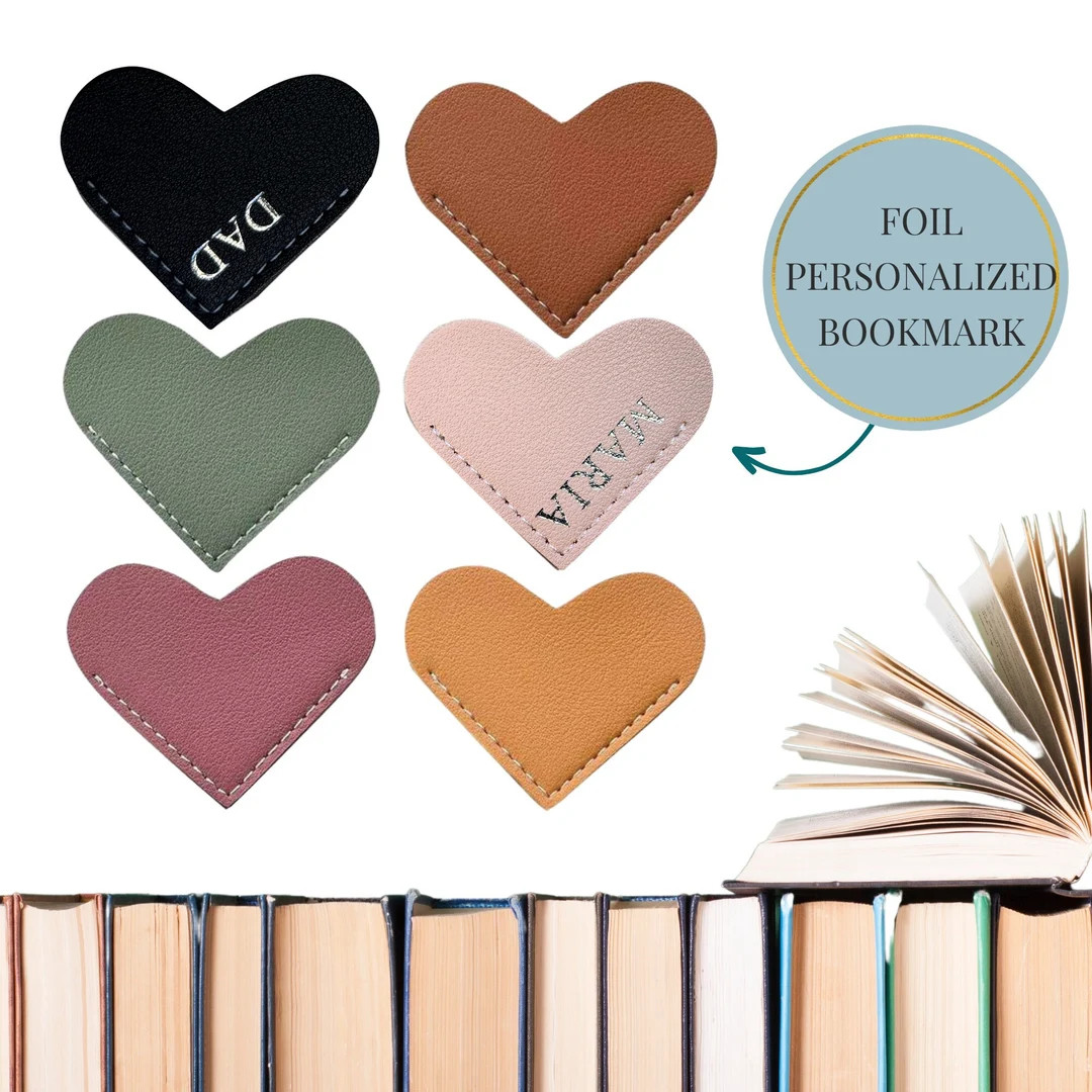 SET of Personalized Bookmarks Stocking Stuffer for Teacher Gift for Book Lovers Leather Book Mark... | Etsy (US)