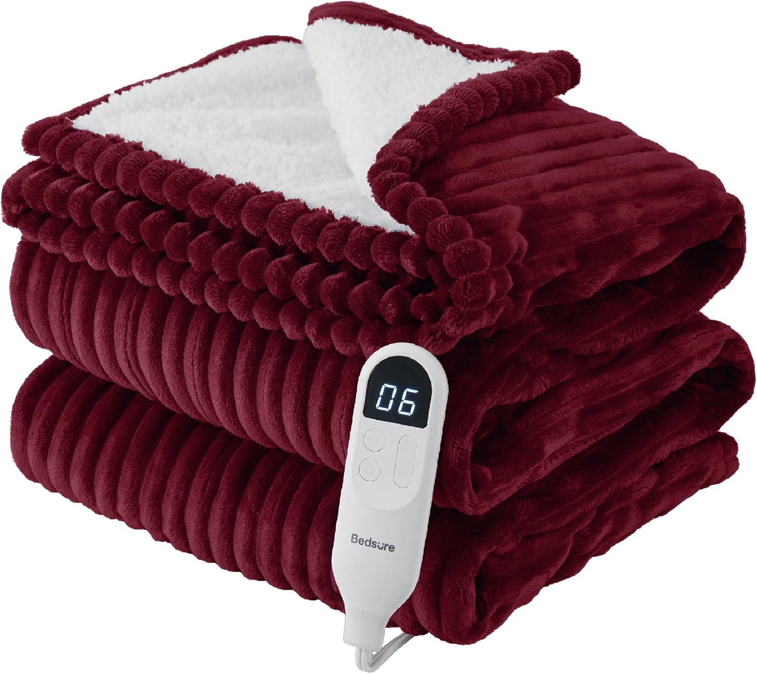 Bedsure Electric Blanket Twin - Soft Ribbed Flannel Electric Blanket, Heating Blanket with 10 Tim... | Amazon (US)