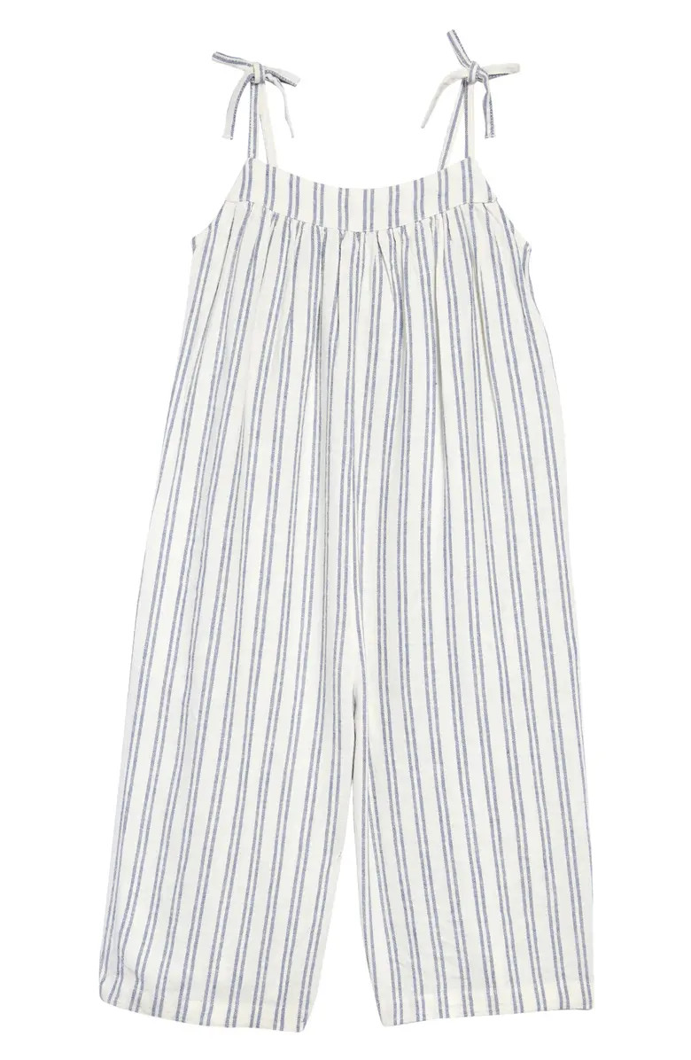 Nordstrom Matching Family Moments Tie Shoulder Linen Blend Wide Leg Romper | Nordstrom | Nordstrom