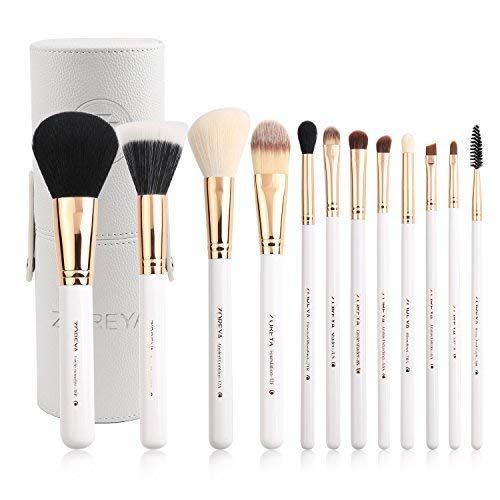 Zoreya Travel Makeup Brush Set White 12pcs Makeup Brushes Premium Synthetic Hair Professional Fou... | Amazon (US)