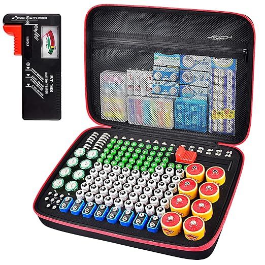 Battery Organizer Holder, 200+ Batteries Storage Containers Box Case with Tester Checker BT-168. ... | Amazon (US)