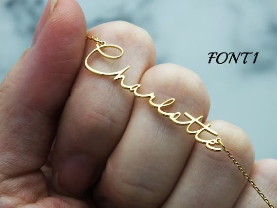 Dainty Name Necklace Handwriting Name Necklace Personalized | Etsy | Etsy (US)
