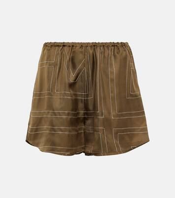 Monogram silk twill shorts | Mytheresa (US/CA)