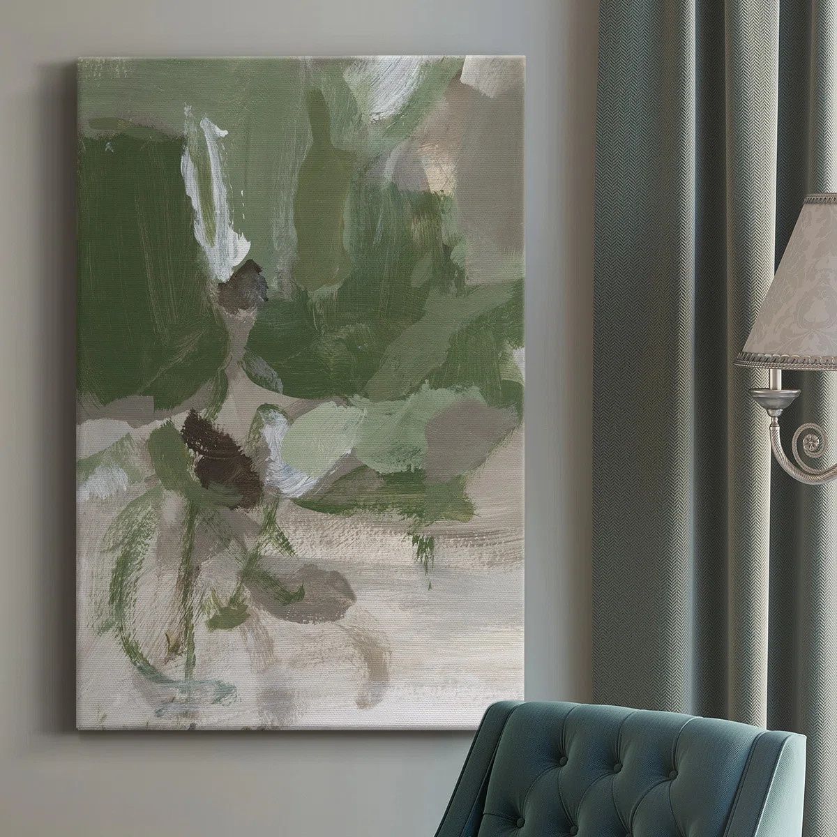 Ivy Bronx Green Tea II - Wrapped Canvas Painting & Reviews | Wayfair | Wayfair North America
