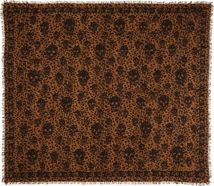 Alexander McQueen Leopard Skull Wool Fringe Scarf | Nordstrom | Nordstrom