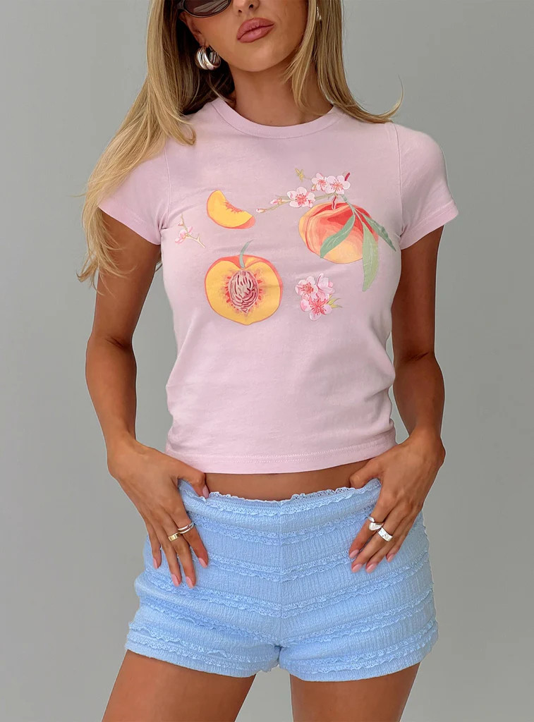 Darlin' Peach Graphic Top Pink | Princess Polly US