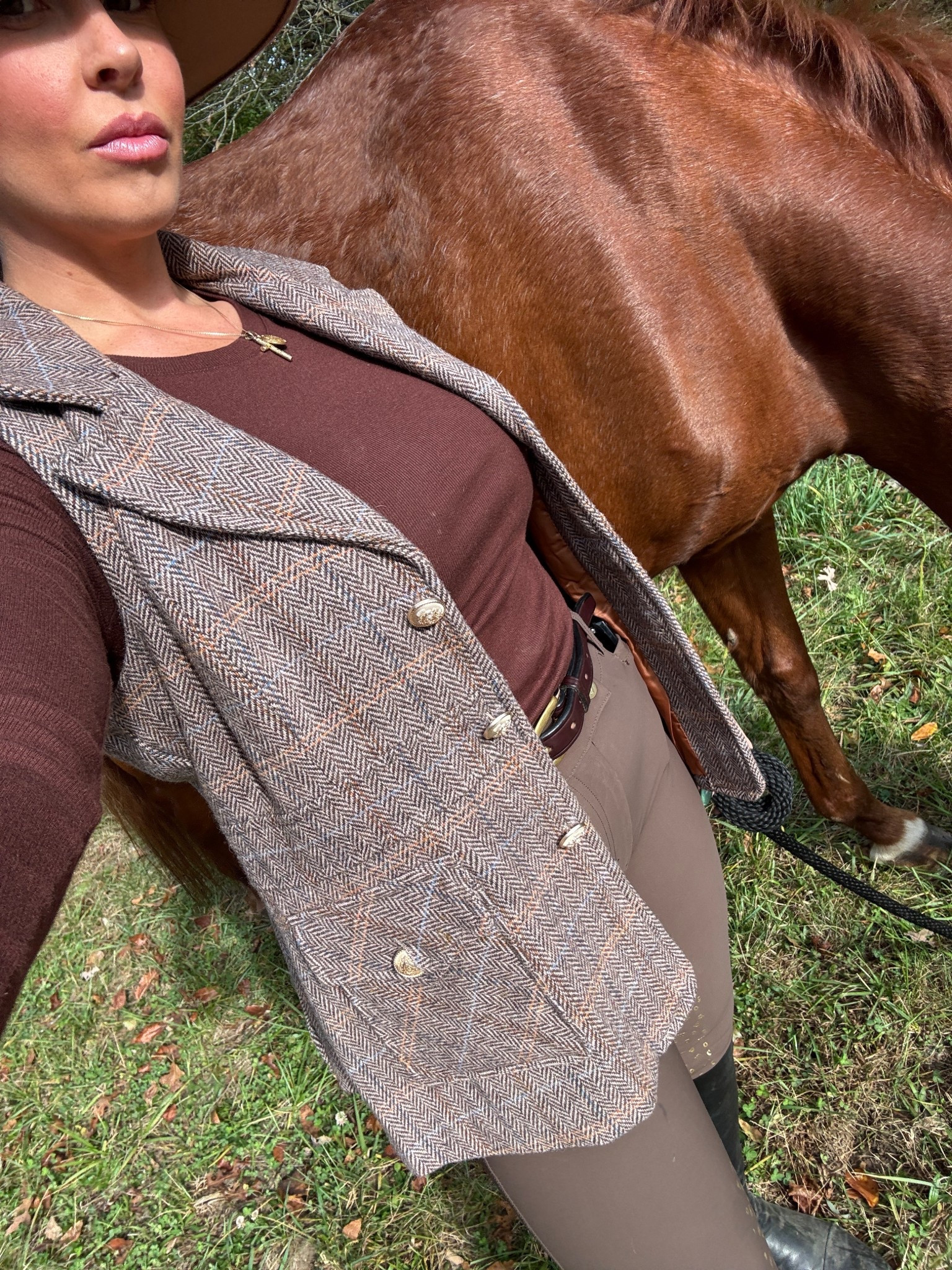 Today’s fall riding outfit. Obsessed with this tweed blazer vest 

#LTKStyleTip #LTKSeasonal
