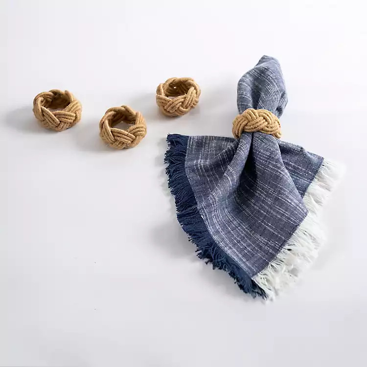 Braided Jute Rope Napkin Rings, Set of 4 | Kirkland's Home