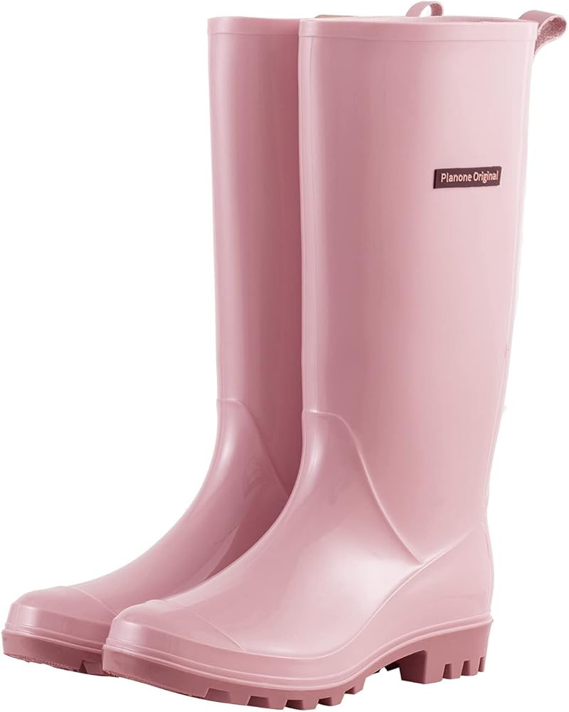 Planone Tall rain Boots for Women and Waterproof Garden Shoes??nti-Slipping Rainboots for Ladies wit | Amazon (US)