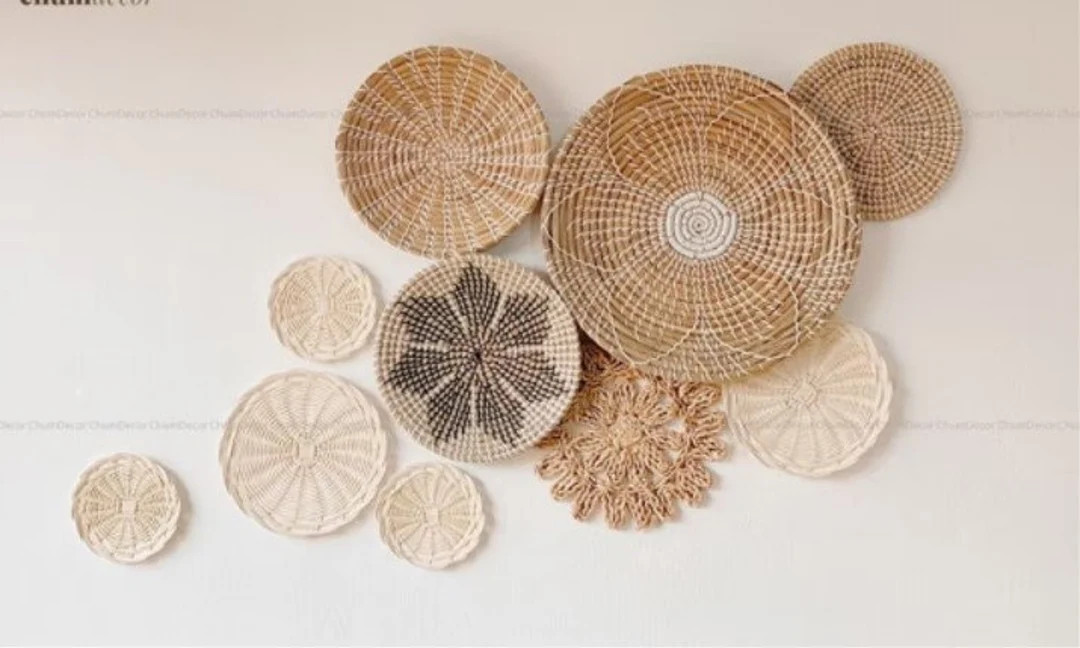 Set 10 Basket Wall Decor Wall Hanging Basket Boho Room - Etsy | Etsy (US)