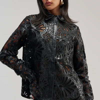 LUCKY ME LONG SLEEVE BUTTON DOWN Current price: $79.90 USD / No reviews yet {"averageRating":"0","reviewCount":0} | AKIRA