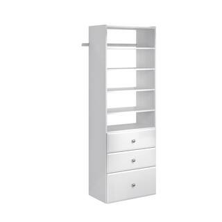 Premier 25 in. W White Wood Closet Tower | The Home Depot