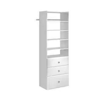 Closet Evolution Premier 25 in. W Classic White Tower Unit Wall Mount 6-Shelf Wood Closet System ... | The Home Depot