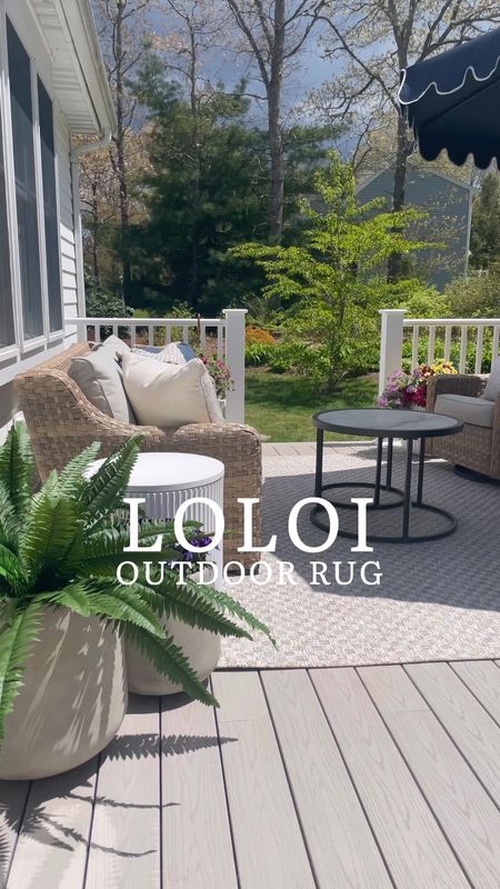Loloi outdoor rug, Amazon rug, patio furniture, outdoor furniture, planters 

#LTKVideo #LTKSeasonal #LTKhome