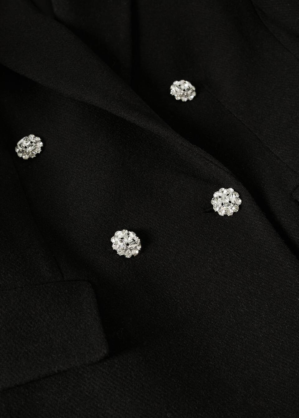 Wool coat with jewel buttons -  Women | Mango USA | MANGO (US)