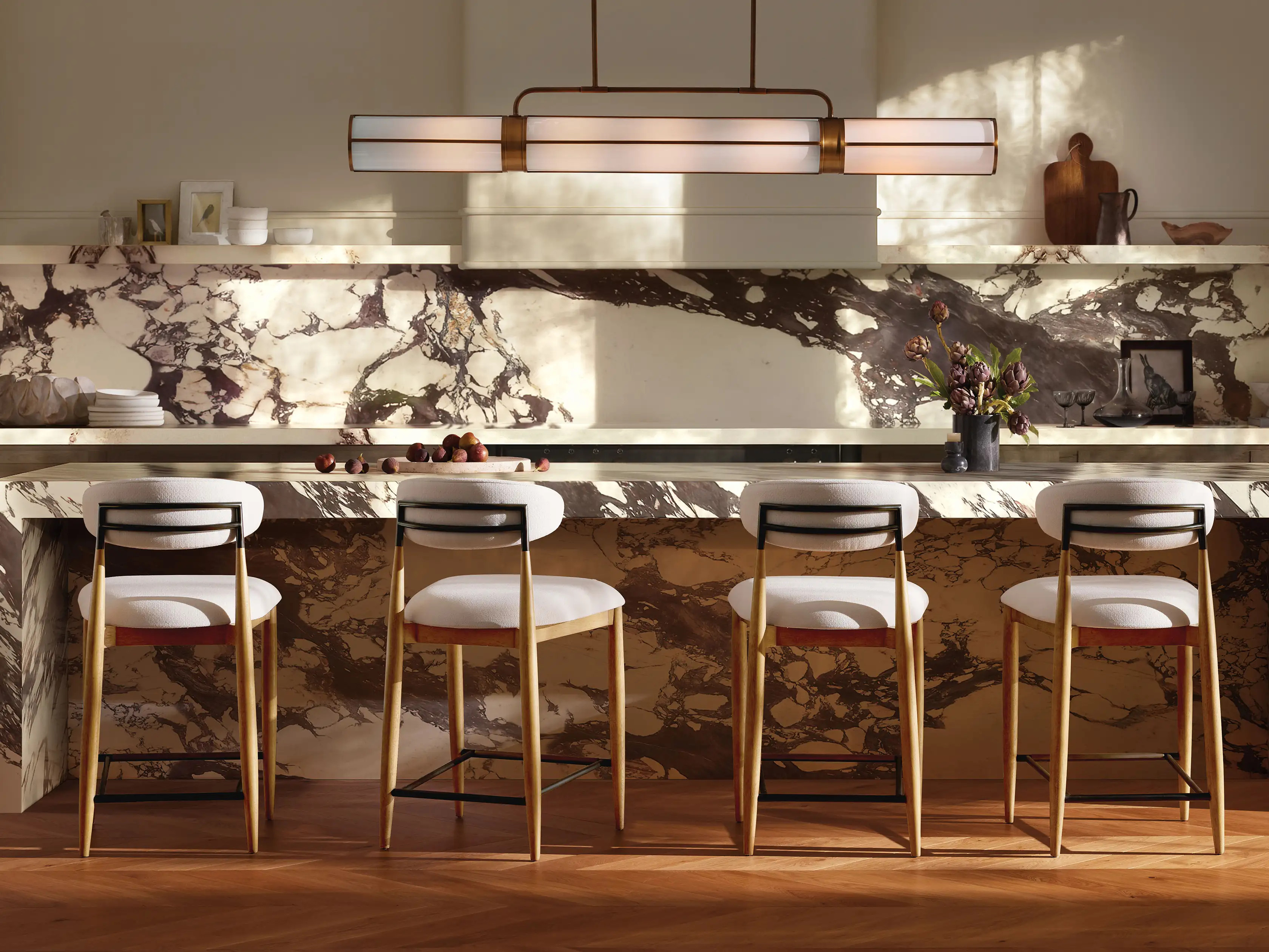 Jagger Armless Stool in Natural with Oil Rubbed Bronze | Arhaus