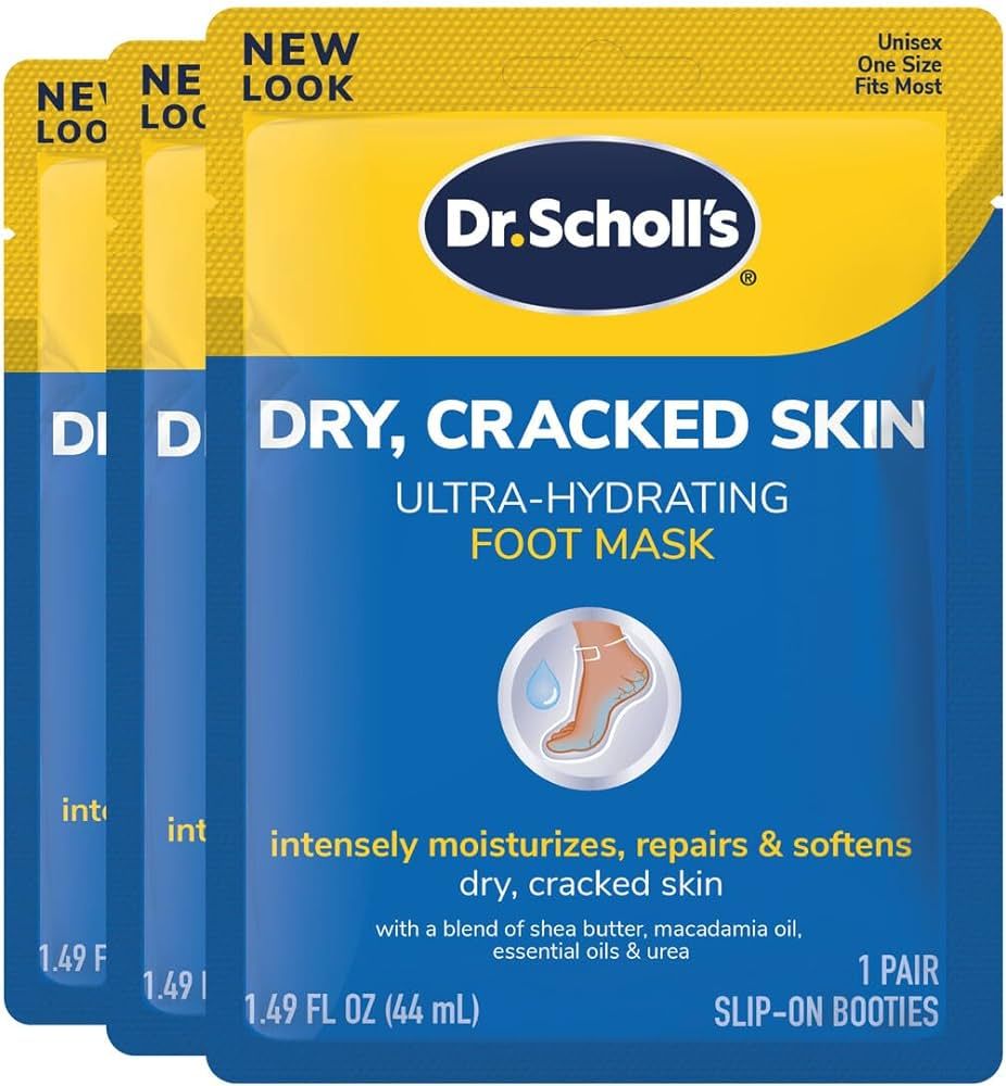 Dr. Scholl's Ultra Hydrating Foot Mask 3 Pack , Intensely Moisturizes Repairs and Softens Rough D... | Amazon (US)