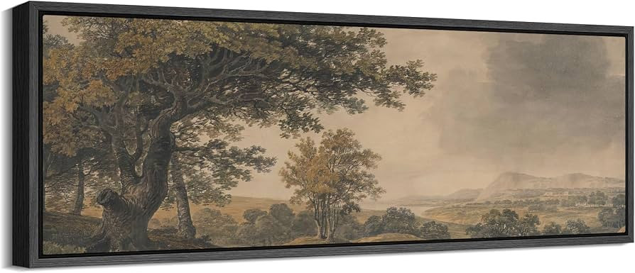 SIGNFORD Large Framed Canvas Antique Woodland Valley Landscape Illustrations Modern Art Calm Warm... | Amazon (US)