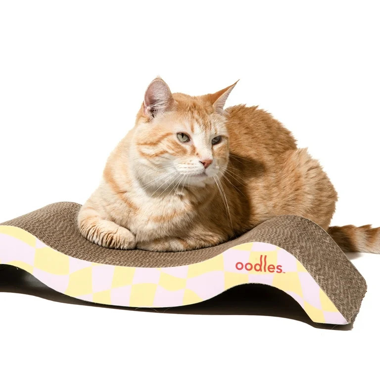 Oodles Durable Corrugated Cardboard Purple Squiggle Cat Scratching Pad, O/S | Walmart (US)