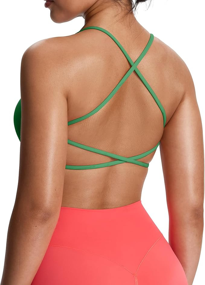 Aoxjox Women's Workout Sports Bras Fitness Ivy Low Impact Bra Yoga Crop Tank | Amazon (US)