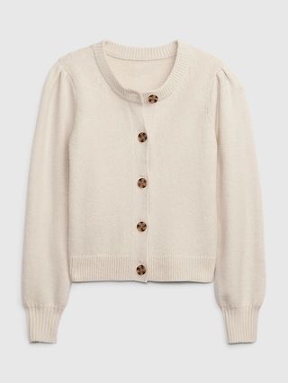 CashSoft Puff Sleeve Cardigan | Gap (CA)