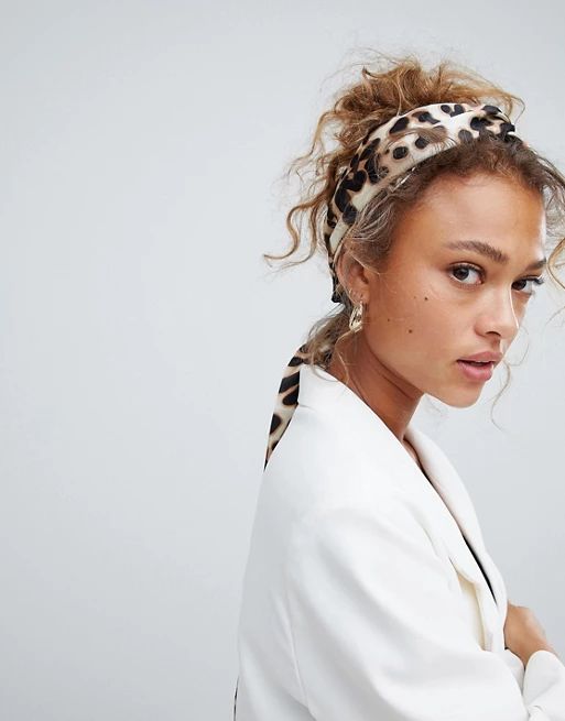 ASOS DESIGN twist block headscarf in leopard print | ASOS US