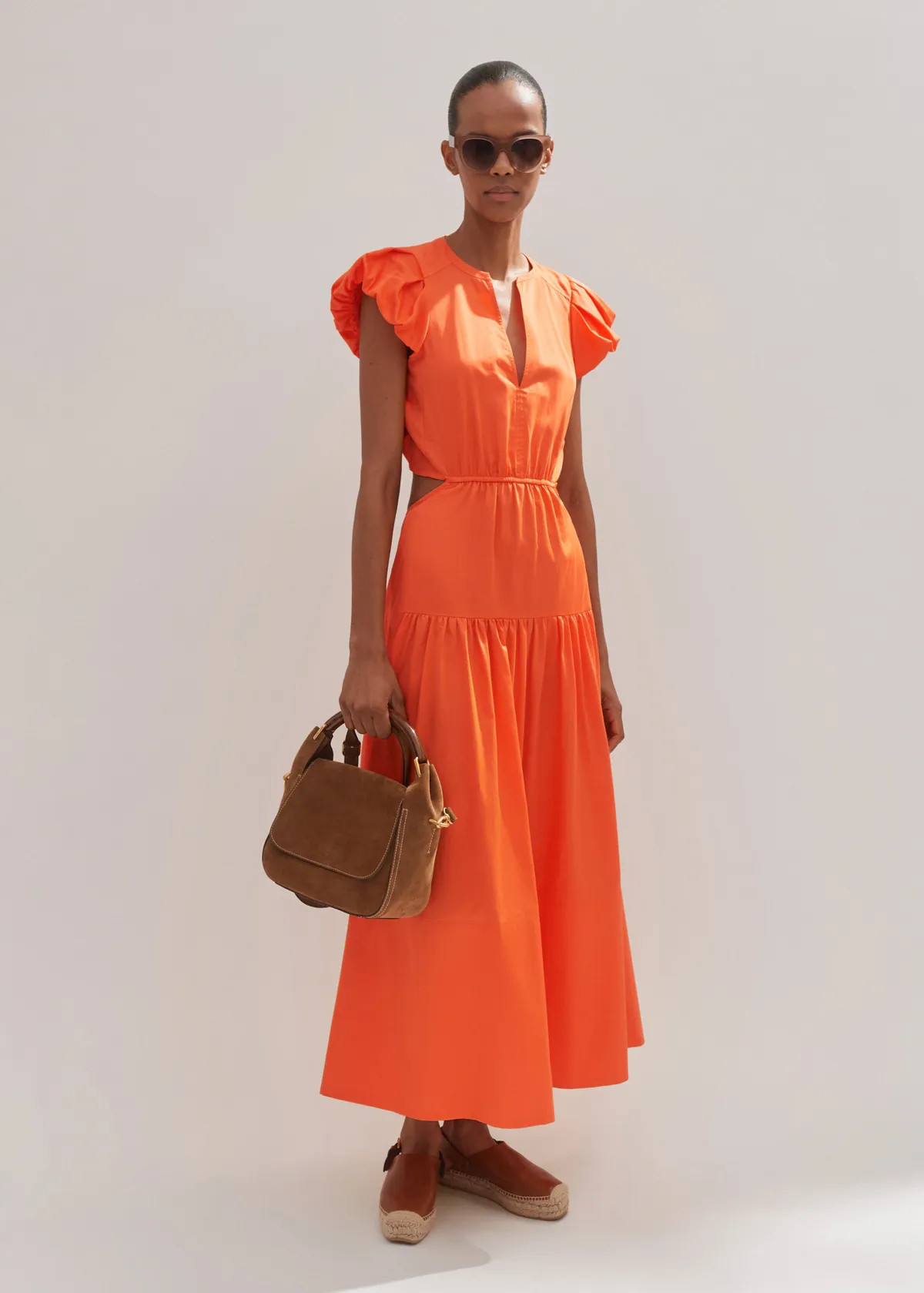 Cotton Poplin Cut-Out Maxi Dress | ME+EM US