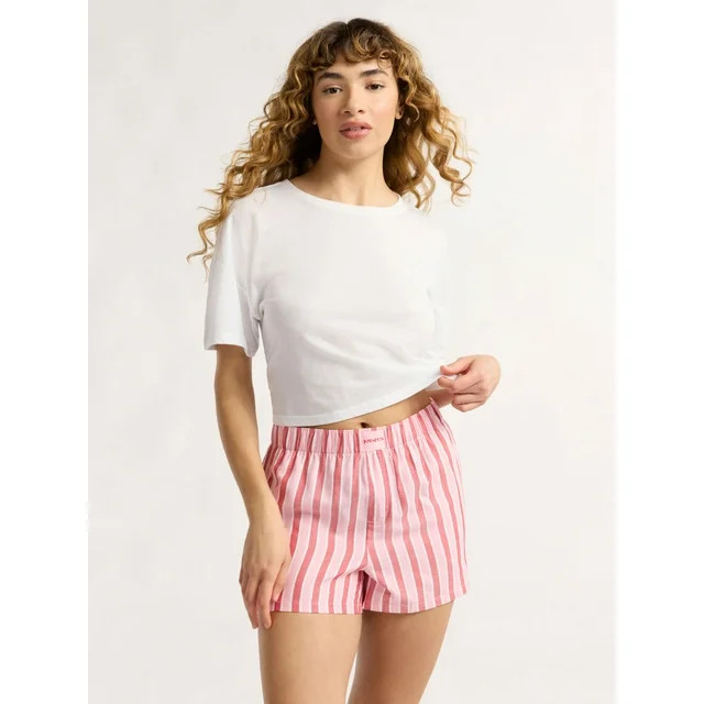 Joyspun Women's Woven Pajama Boxer Shorts, 3'' Inseam, Sizes XS-3X | Walmart (US)