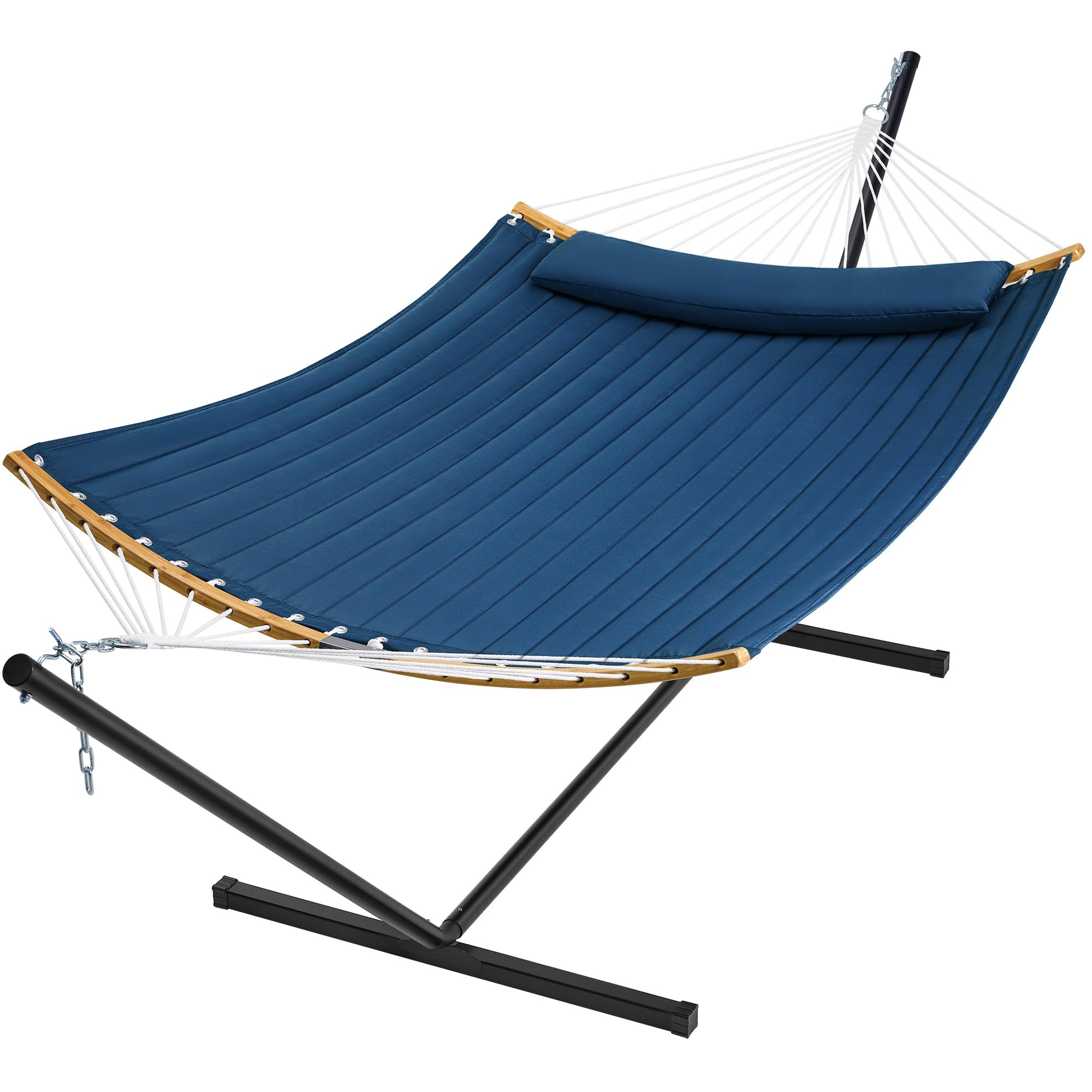 SUPERJARE Curved-Bar Hammock with Stand, 2 Person Heavy Duty Hammock Frame, Detachable Pillow & P... | Amazon (US)