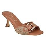 Guess Women's DISTA Heeled Sandal, Beige/Brown 210, 5 | Amazon (US)