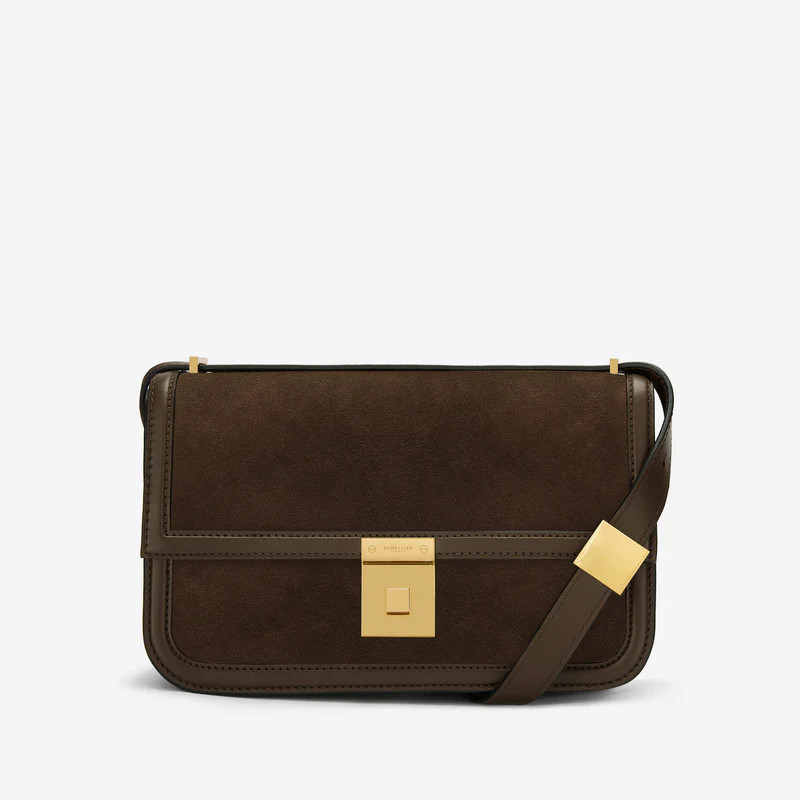 The Paris Crossbody | Mocha Suede & Mocha Smooth | DeMellier | DeMellier